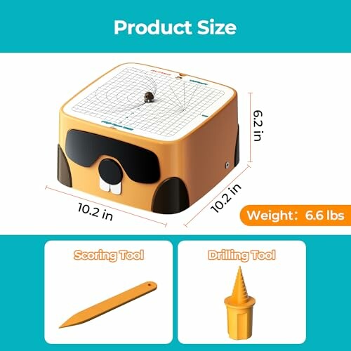 3D printer accessory dimensions and weight, includes scoring and drilling tools.